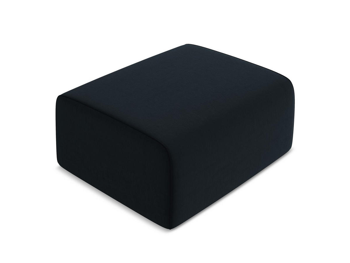 POUF Samt Stoff Blau - Blau/Schwarz, Kunststoff/Textil (90/80/60cm) - Makamii