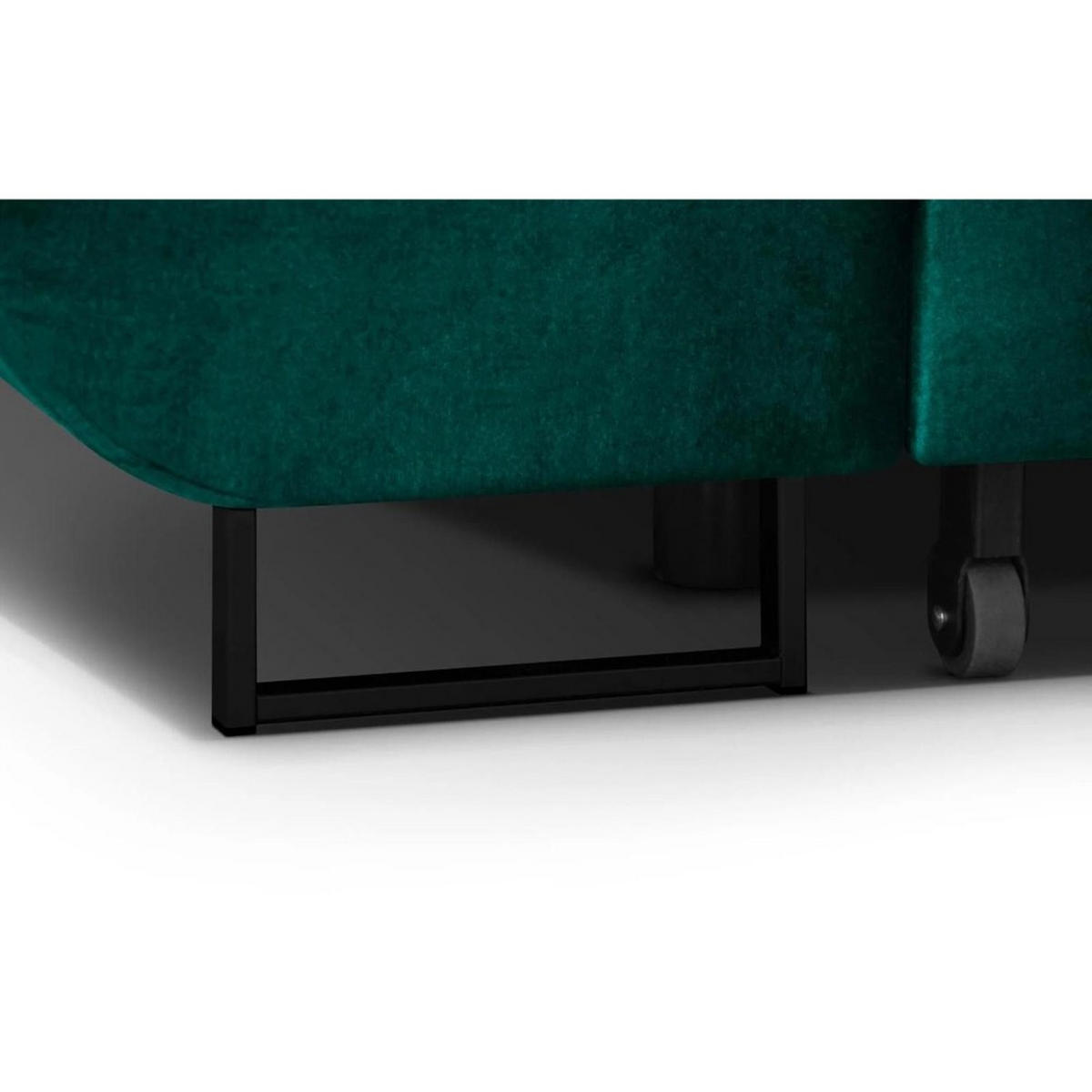 ECKSCHLAFSOFA Waldo verstellbaren Kopfstützen, Dunkelgrün, rechts - Dunkelgrün/Schwarz, Textil (275/203cm) - Beautysofa