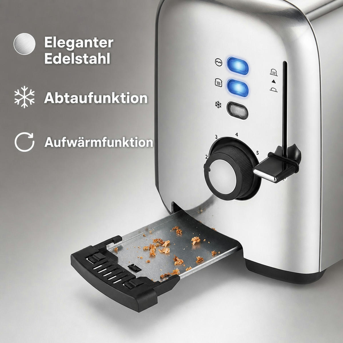 TOASTER Retro - Silberfarben, Metall (35.5/52.8/41.5cm) - Westfalia