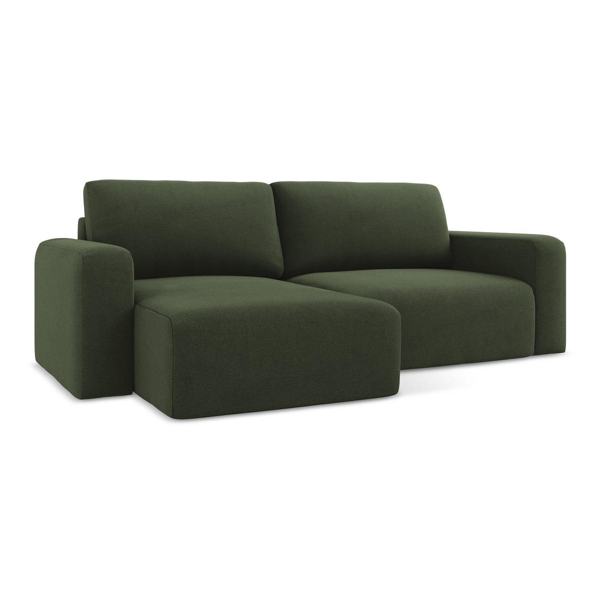 ECKSOFA mit Schlaffunktion links Strukturstoff Stoff Grün - Blau/Schwarz, Kunststoff/Textil (149/244cm) - LaMiaSofa