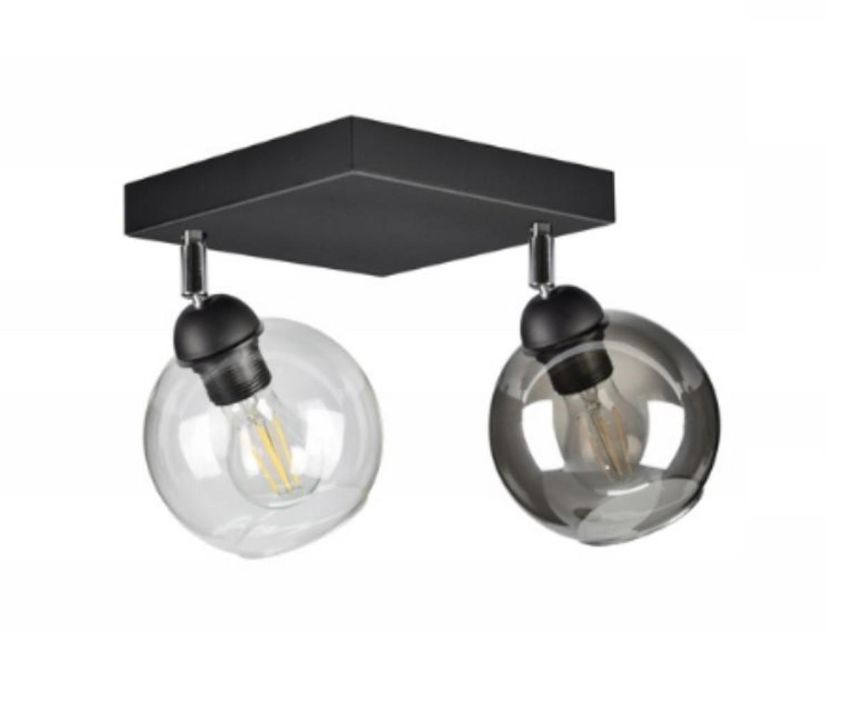 DECKENLEUCHTE HAGEN - Transparent/Schwarz, Glas/Metall (21/21/21cm) - kiki design