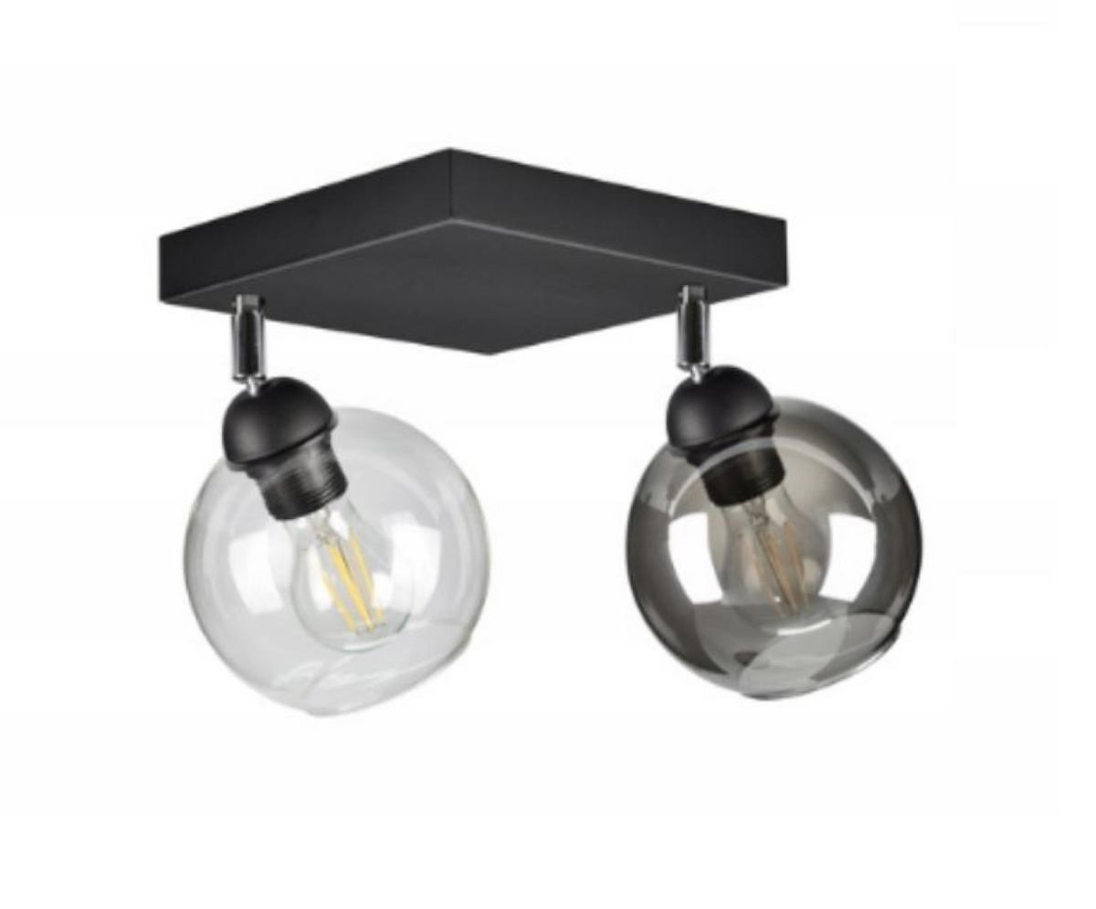 DECKENLEUCHTE HAGEN - Transparent/Schwarz, Glas/Metall (21/21/21cm) - kiki design