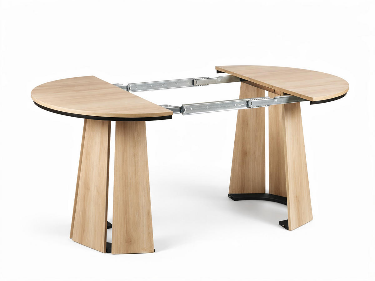 ESSTISCH Alice 180 x 100 x 76,8 cm Ovaler mit Ausziehfunktion, schwarz - Schwarz, Metall (100/180/75cm) - Margaret Hadas24