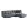 ECKSOFA Beidseitig Samt Stoff Grau - Dunkelgrau/Schwarz, Kunststoff/Textil (258/178cm) - Makamii