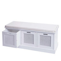 SITZBANK AUFBEWAHRUNGSBOXEN Cremeweiß - Weiß, Holz (110/47/40cm) - MCW