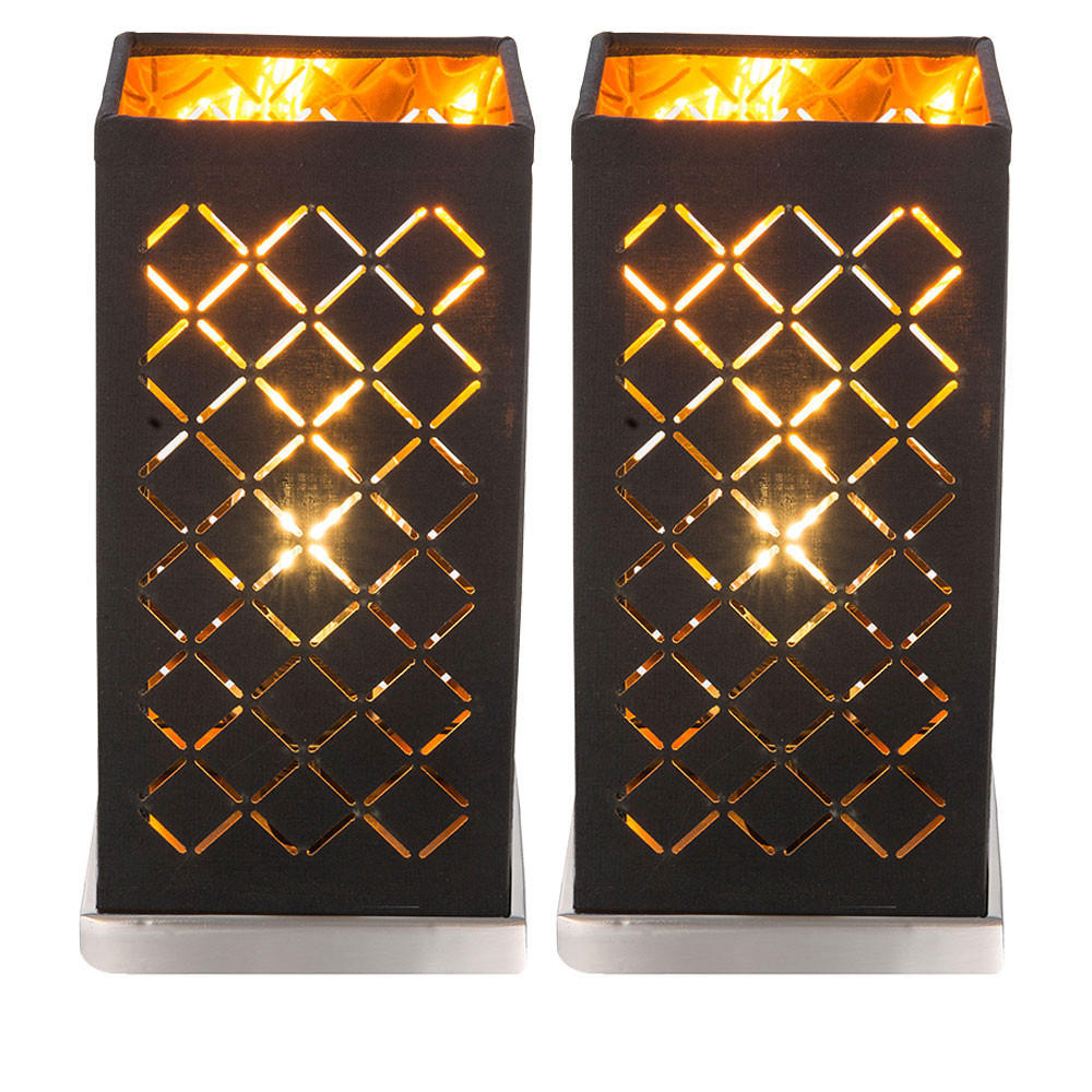 LED TISCHLEUCHTE Clarke Metall Schwarz Gold 2er Set - Schwarz, Metall (11/11/25cm)