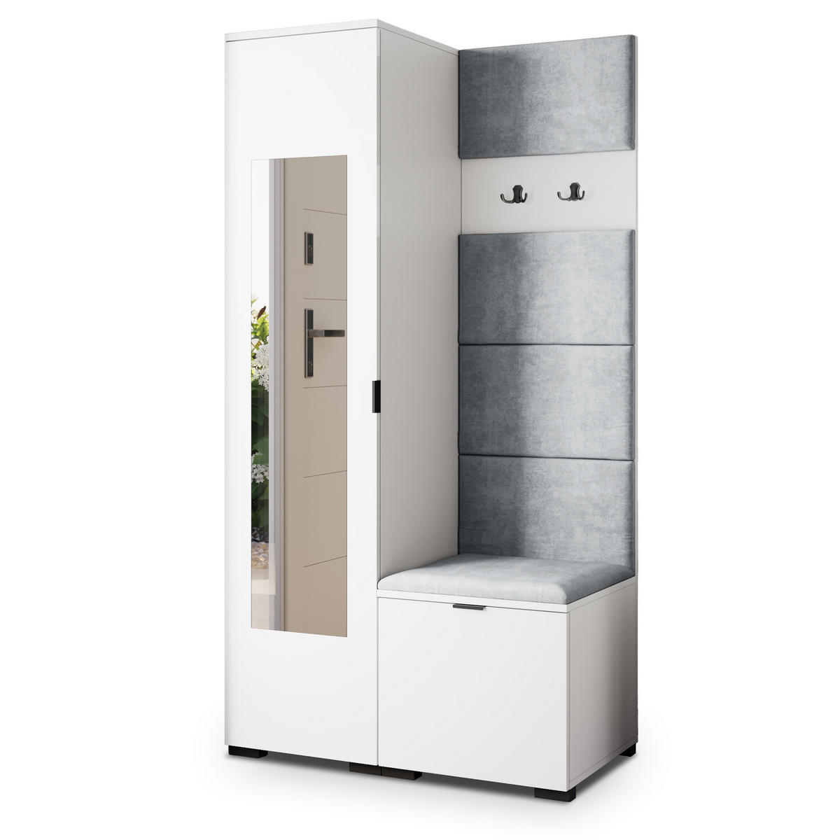 GARDEROBENSCHRANK VIRA 95/181/51 cm Modern Weiß - Weiß, Holzwerkstoff (95/181/51cm) - MASSENO