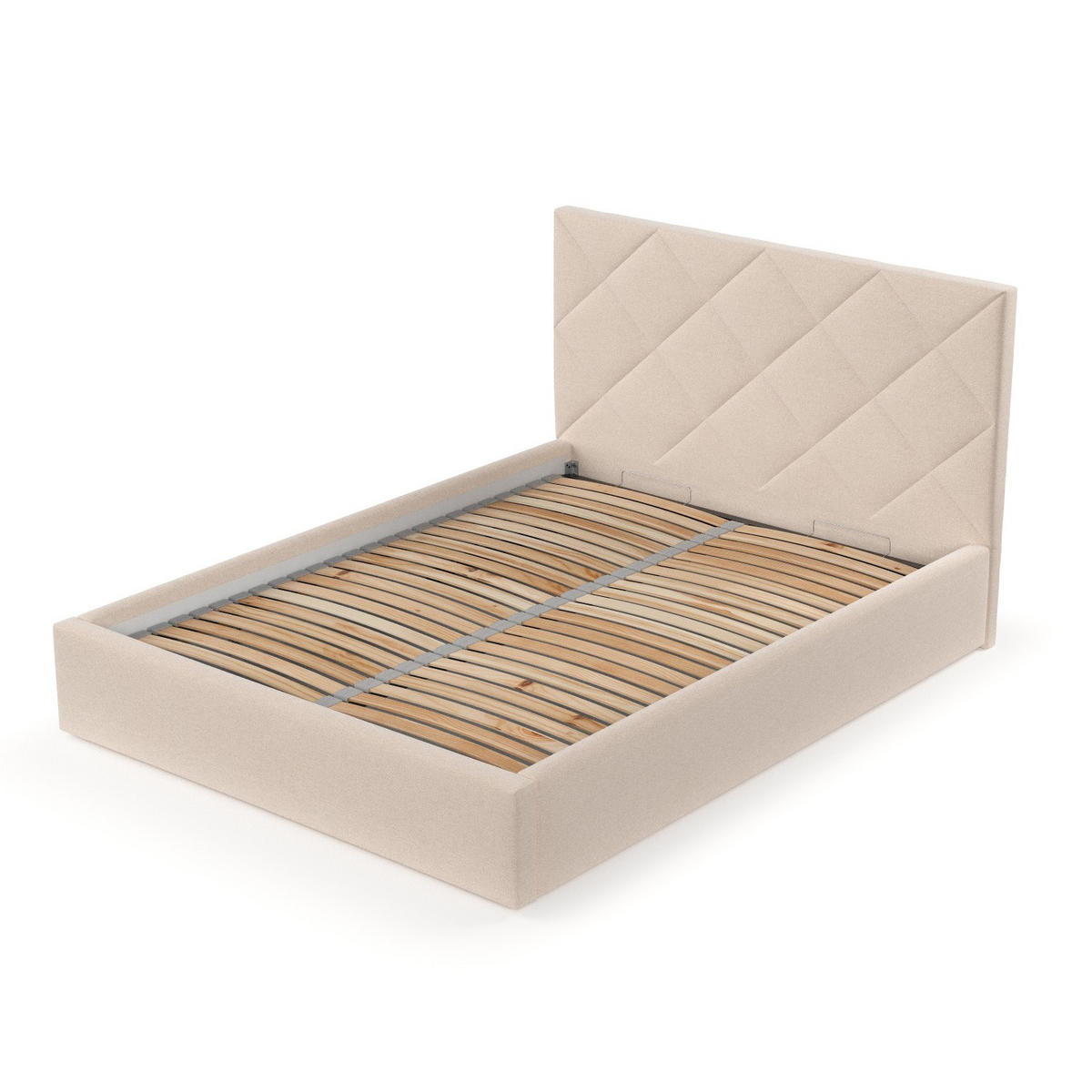 POLSTERBETT Torno 140/200 cm Creme im Asti Stoff - Creme/Schwarz, Holz/Holzwerkstoff (140/200cm) - AltaBeds