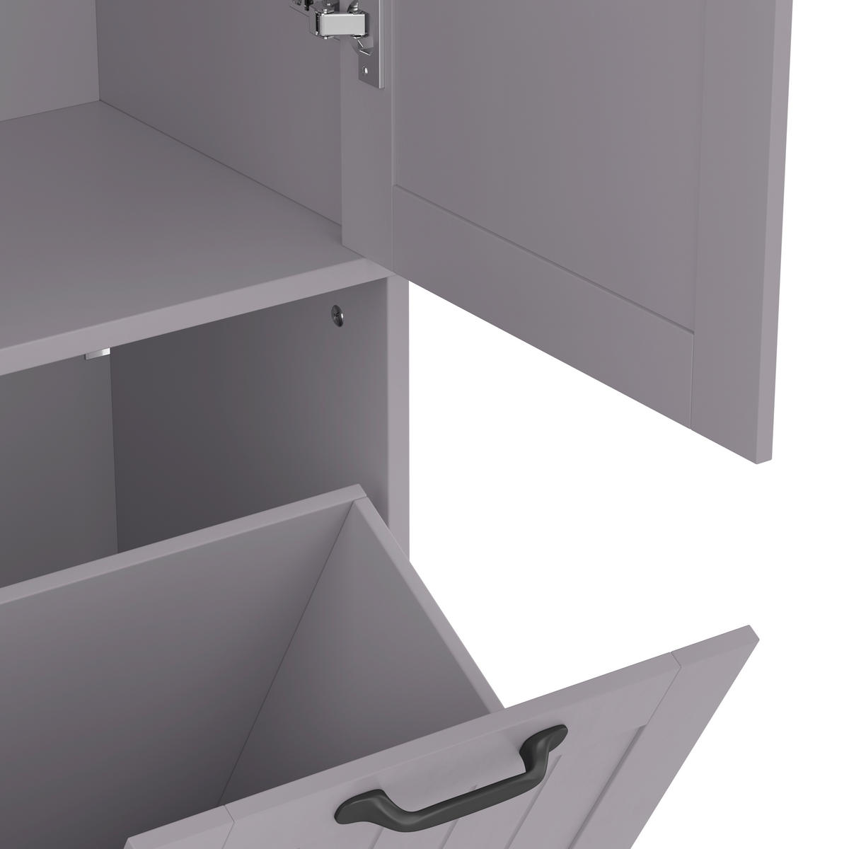 HOCHSCHRANK Grau mit 2 Wäschekörben und verstellbaren Einlegeböden 78/35/173 cm - Grau, Holzwerkstoff (78/172.7/35cm) - PANGIVO