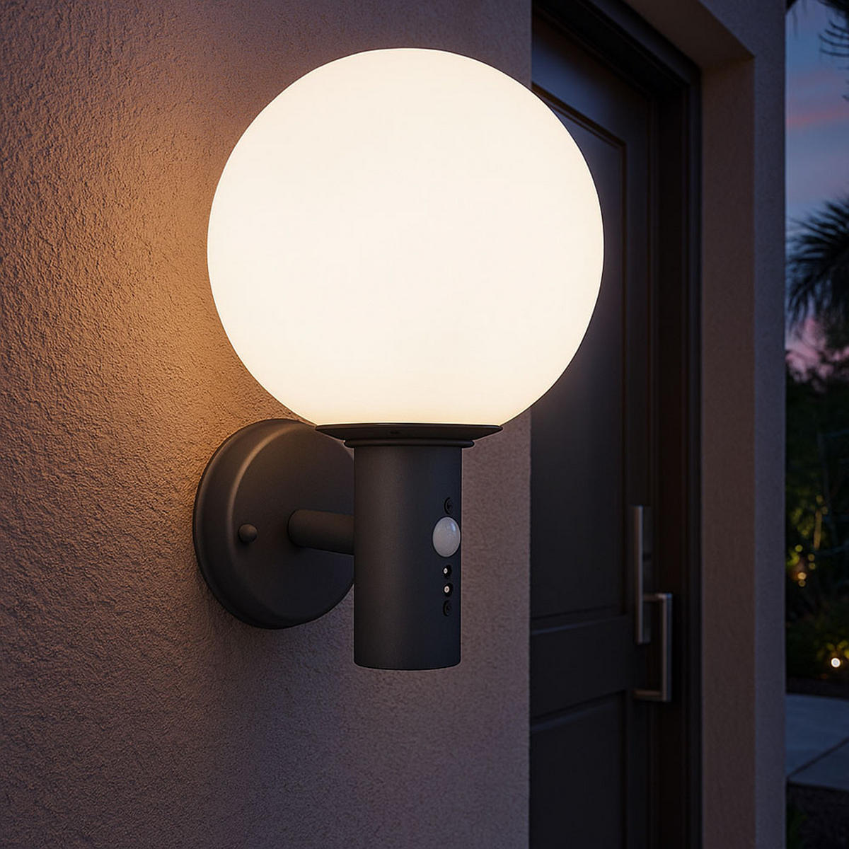 LED WANDLEUCHTE Edelstahl Anthrazit - Anthrazit, Glas (25/25/37cm) - Globo Lighting