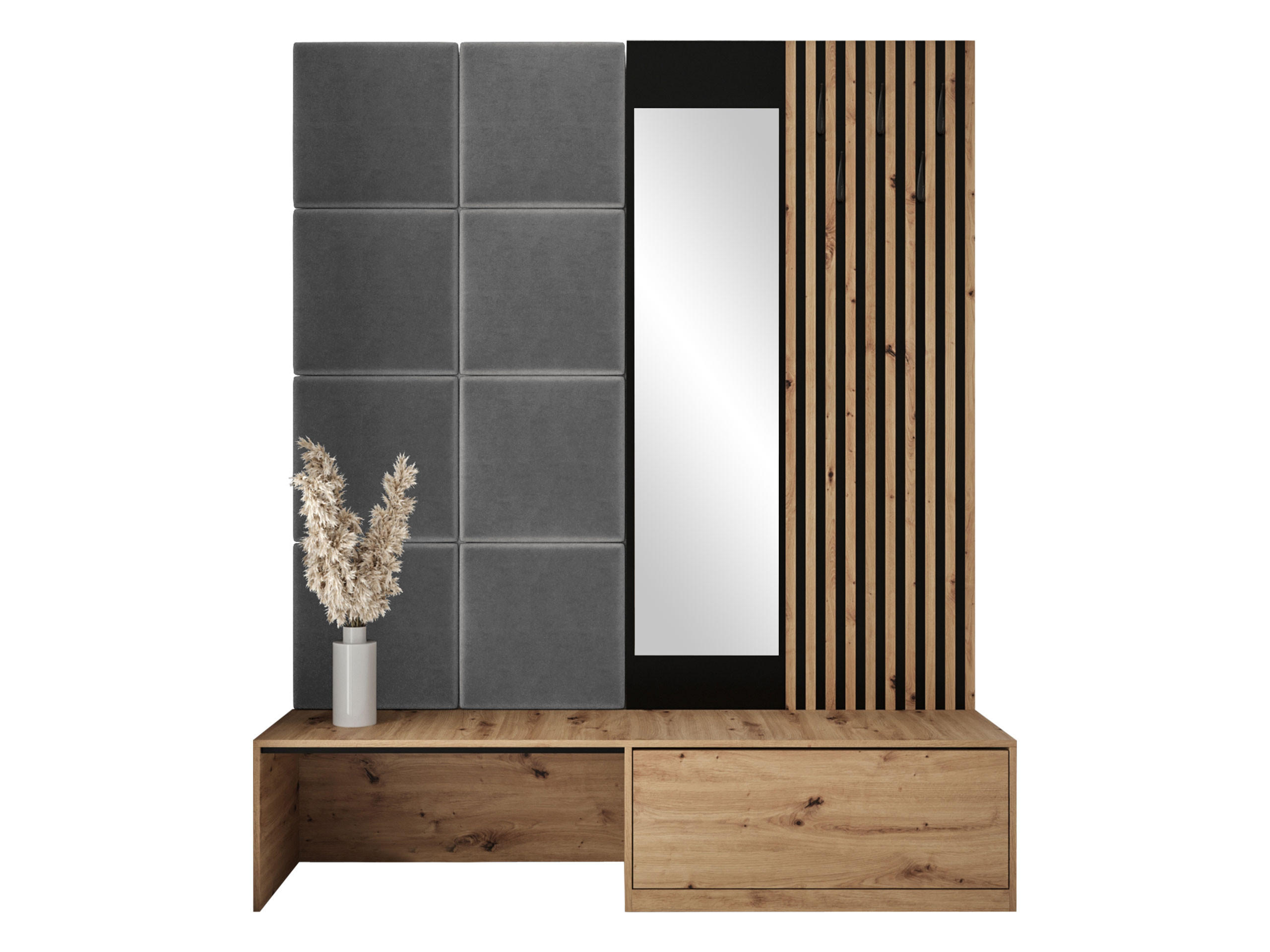 GARDEROBE Premium - Braun/Grau, Holzwerkstoff (172/205/42cm) - MIRJAN24