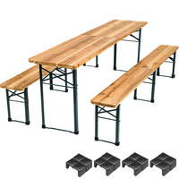 BIERZELTGARNITUR Ralf,Holzlackierung mit Klarlack,braun - Braun, Naturmaterialien/Holz - tectake