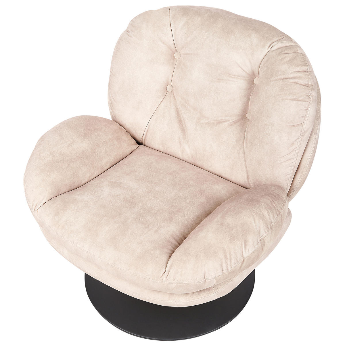 SESSEL Samtstoff Helles Beige Nolvik - Beige/Schwarz, Textil (82/82/85cm) - Beliani