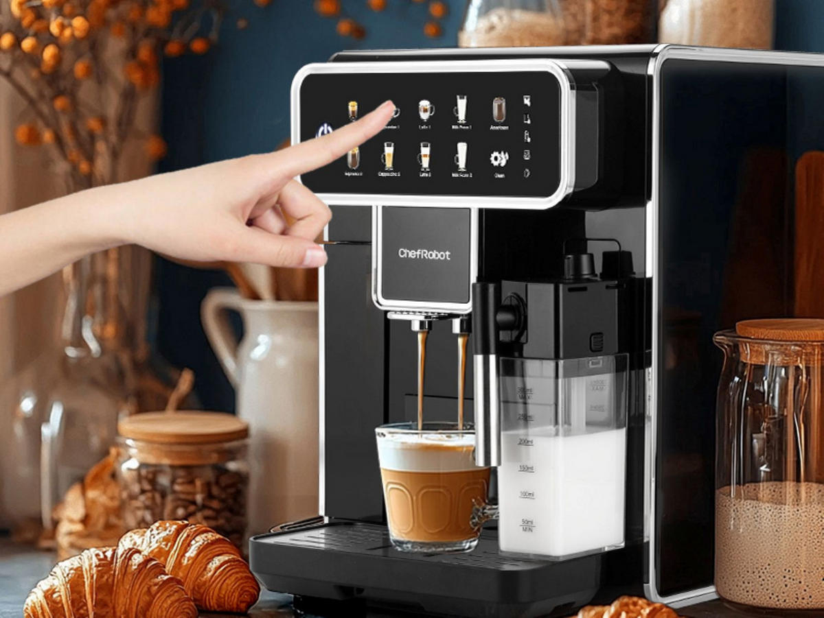KAFFEEVOLLAUTOMAT, 4 Sorten, Touchscreen, 1,5 l, selbstreinigend - Schwarz, Kunststoff (26/35.5/48.5cm) - ChefRobot