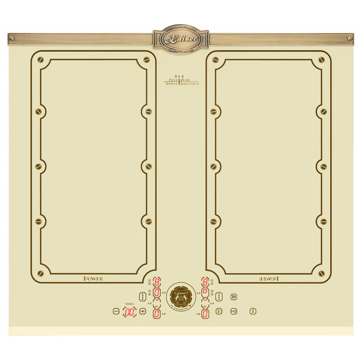 ELEKTRO-BACKOFEN 60 cm EH 6432 ElfBE Eco+KCT 6192 FI ElfEm Induktionskochfeld 60 cm - Creme, Metall (59/59/54cm) - Kaiser Küchengeräte