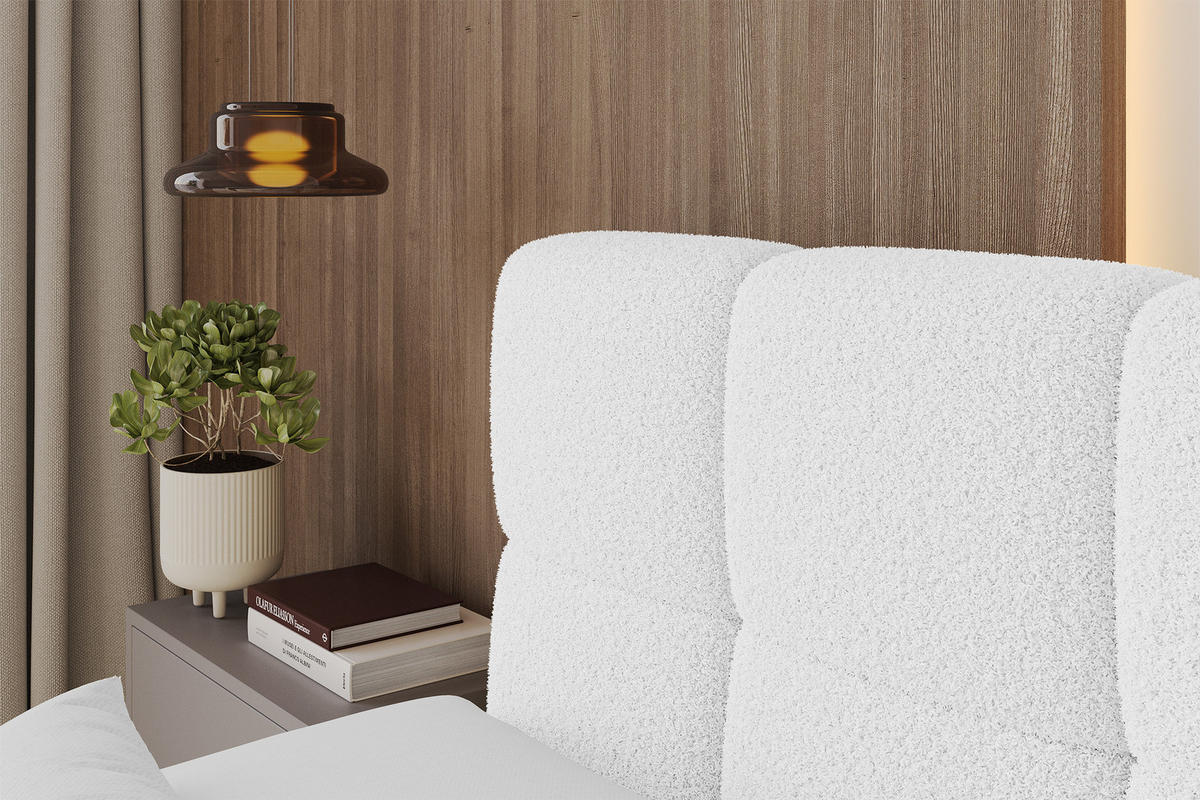 BOXBETT mit Matratze H3 - FAMA - 120x200 cm Weiß Quelle - Weiß, Holzwerkstoff (120/200cm) - ALTDECOR