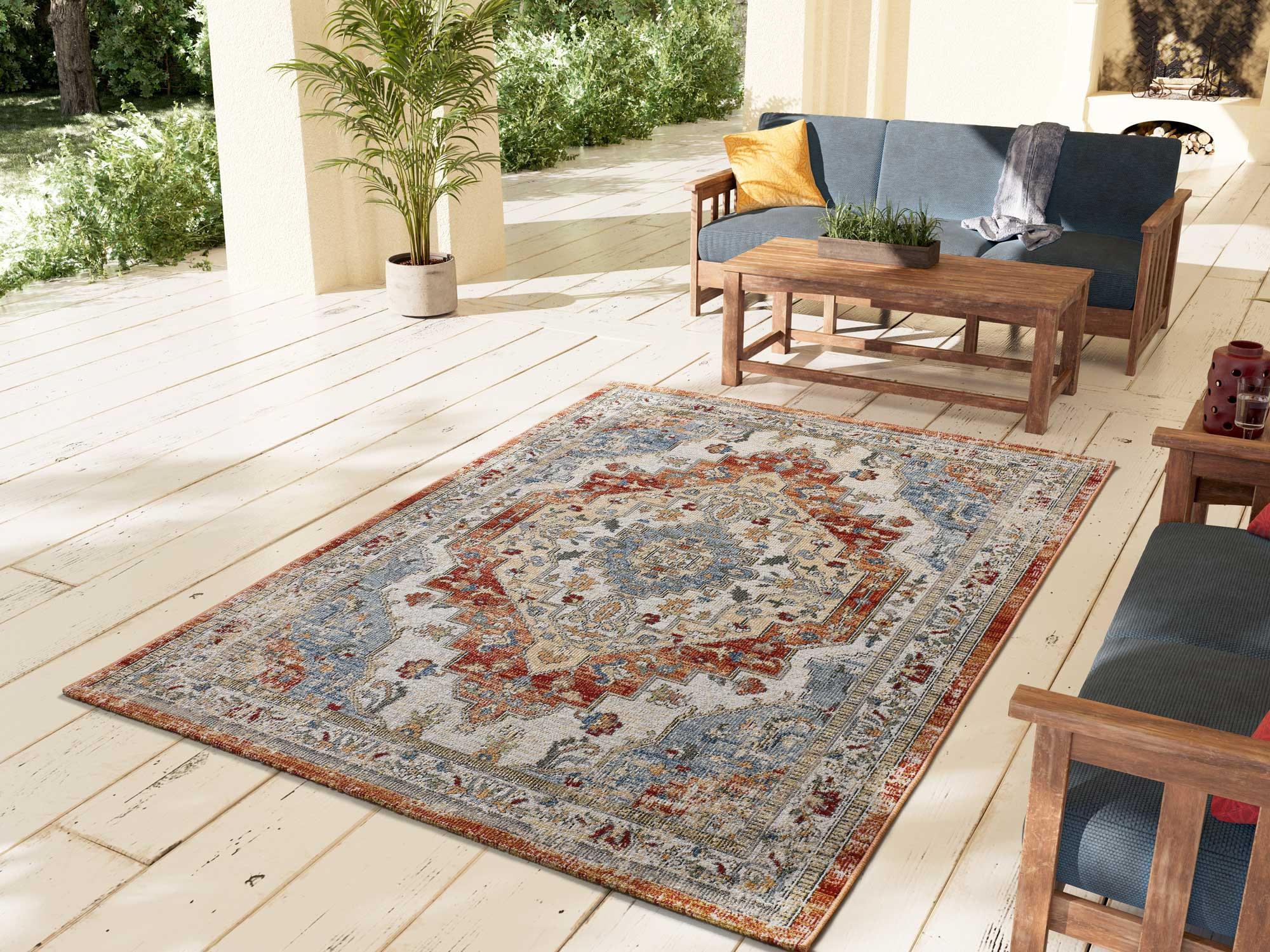 Thumbnail - Atticgo Outdoorteppich, Terracotta, Textil, Vintage, Rechteckig, 120x170 cm, Oeko-Tex® Standard 100, antistatisch, für F...