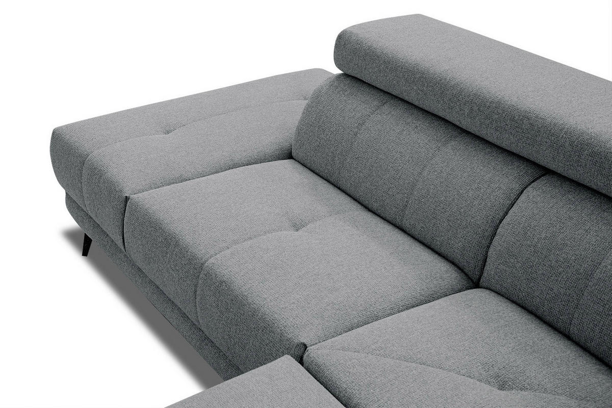 ECKSOFA MORELLO 5-Sitzer, grau - Schwarz/Grau, Holzwerkstoff/Textil (158/269cm) - Courtois Laville