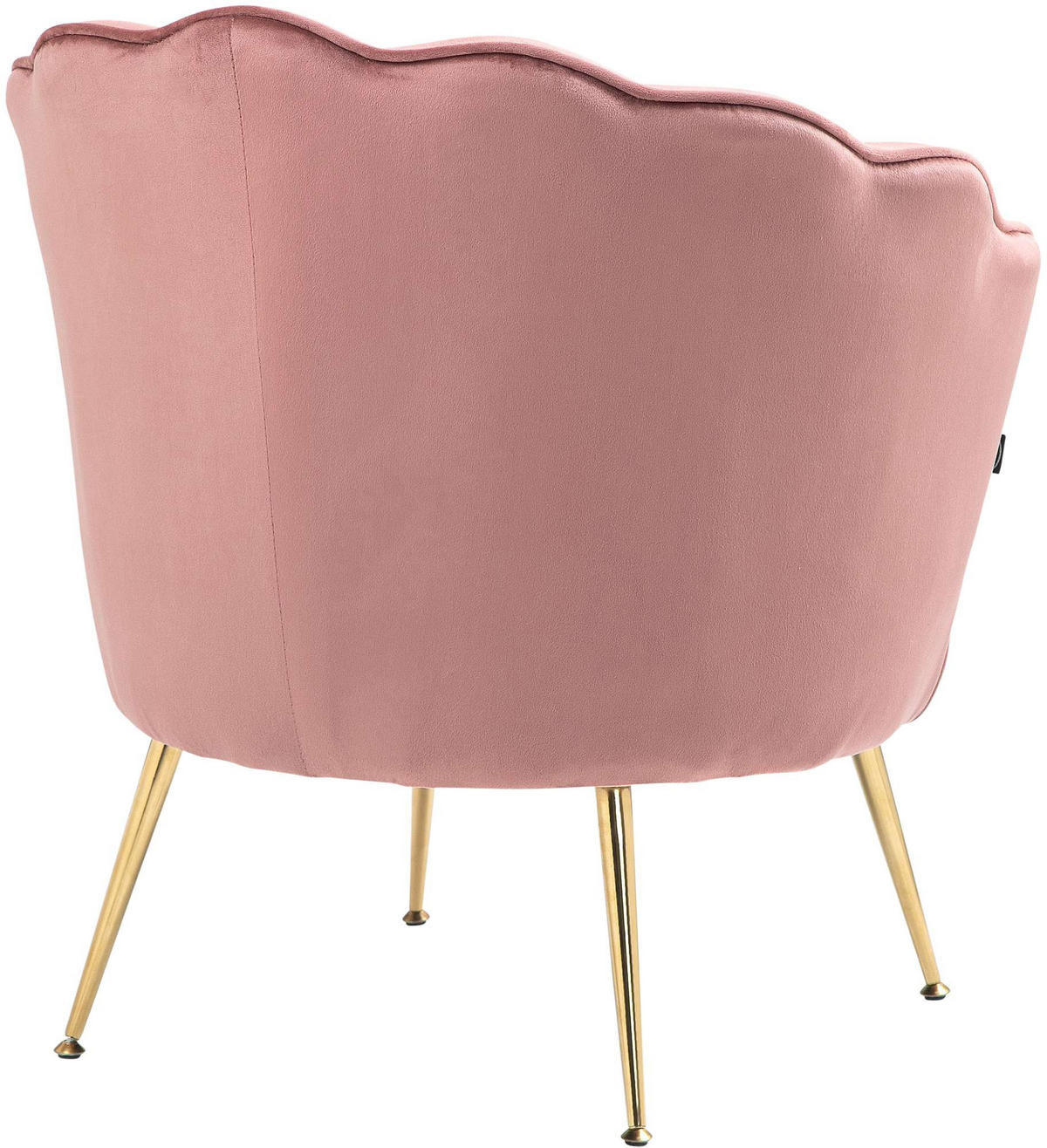 ARMLEHNENSTUHL Samt rosa - Goldfarben/Rosa, Textil/Metall (74/76/60cm) - CLP