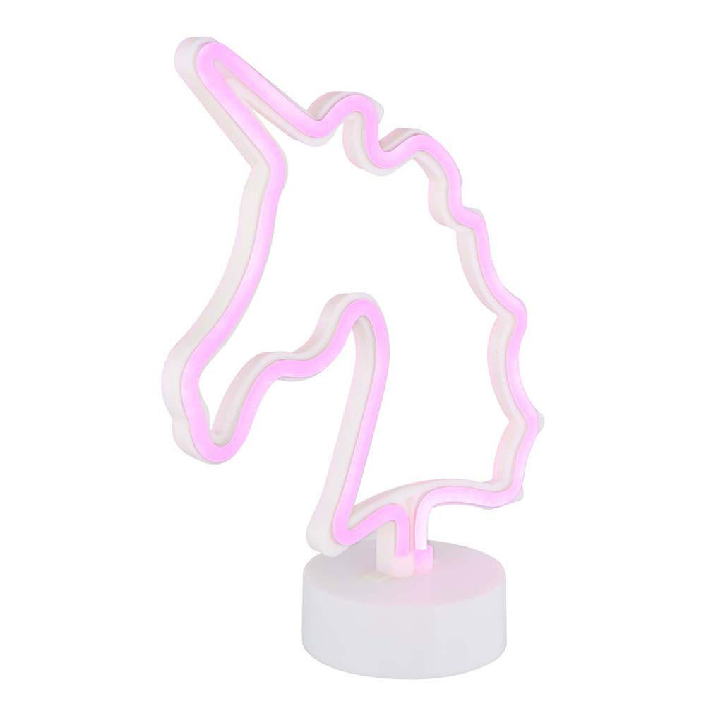 LED TISCHLEUCHTE Einhorn Weiß - Weiß, Kunststoff (20/10/28.5cm) - Globo Lighting