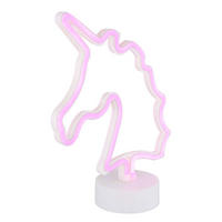 LED TISCHLEUCHTE Einhorn Weiß - Weiß, Kunststoff (20/10/28.5cm) - Globo Lighting