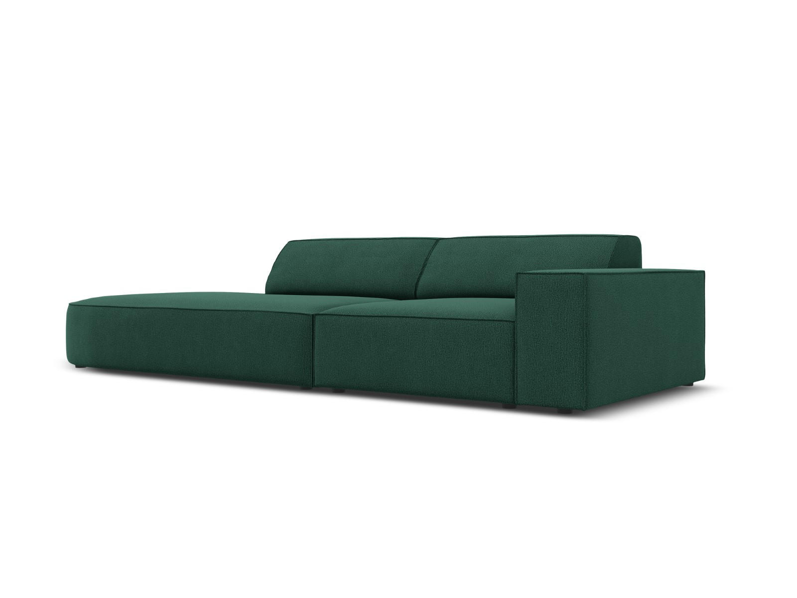 LINKES-SOFA Jodie aus strukturiertem Stoff grün 3 Sitzplätze - Grün, Textil (102/70/262cm) - Micadoni
