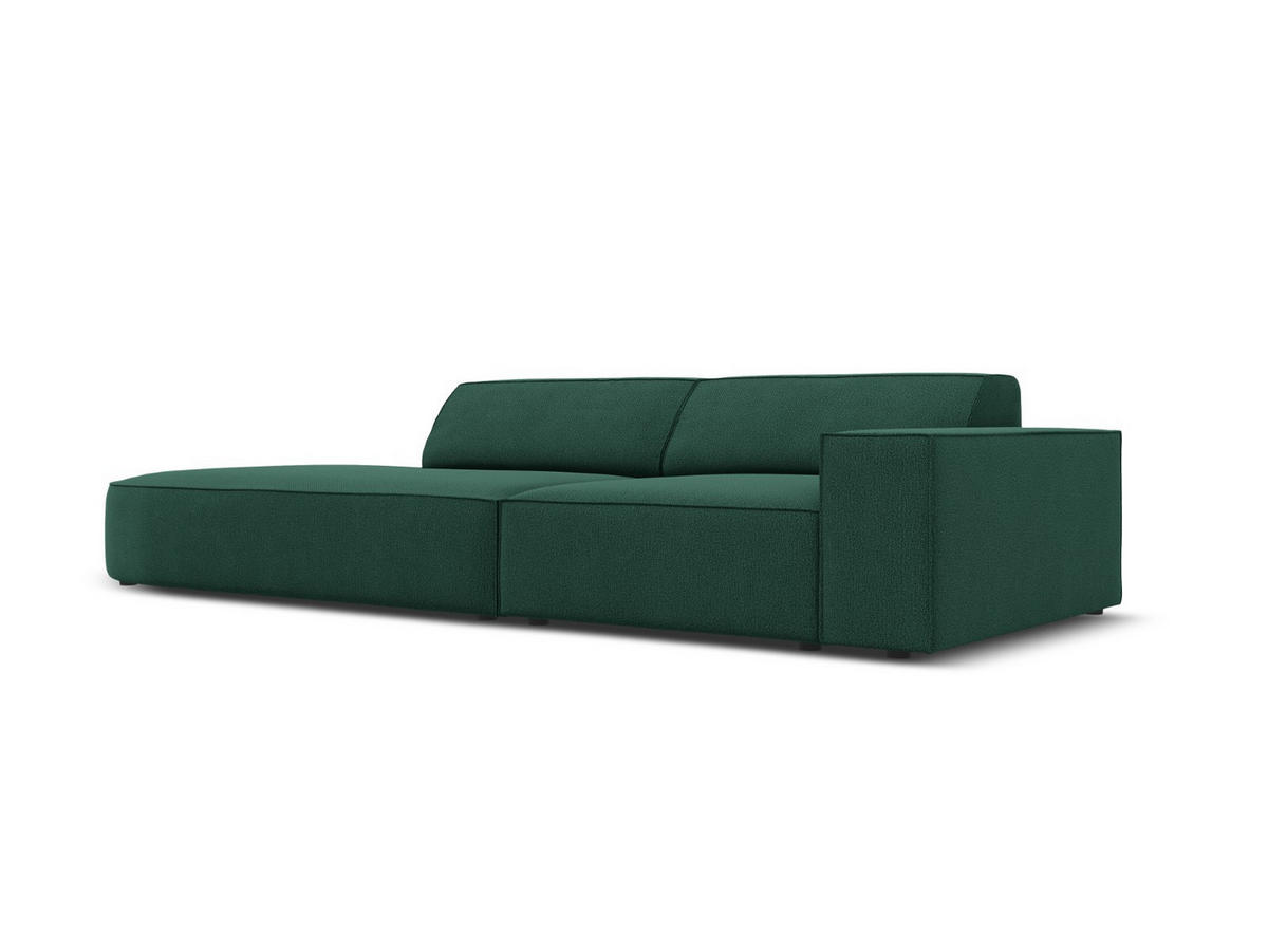 LINKES-SOFA Jodie aus strukturiertem Stoff grün 3 Sitzplätze - Grün, Textil (102/70/262cm) - Micadoni