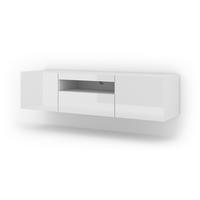 TV LOWBOARD Weiß Hochglanz 150/42/37 - Weiß Hochglanz, Holzwerkstoff (150/42/37cm) - RAUMHIRSCH FURNITURE