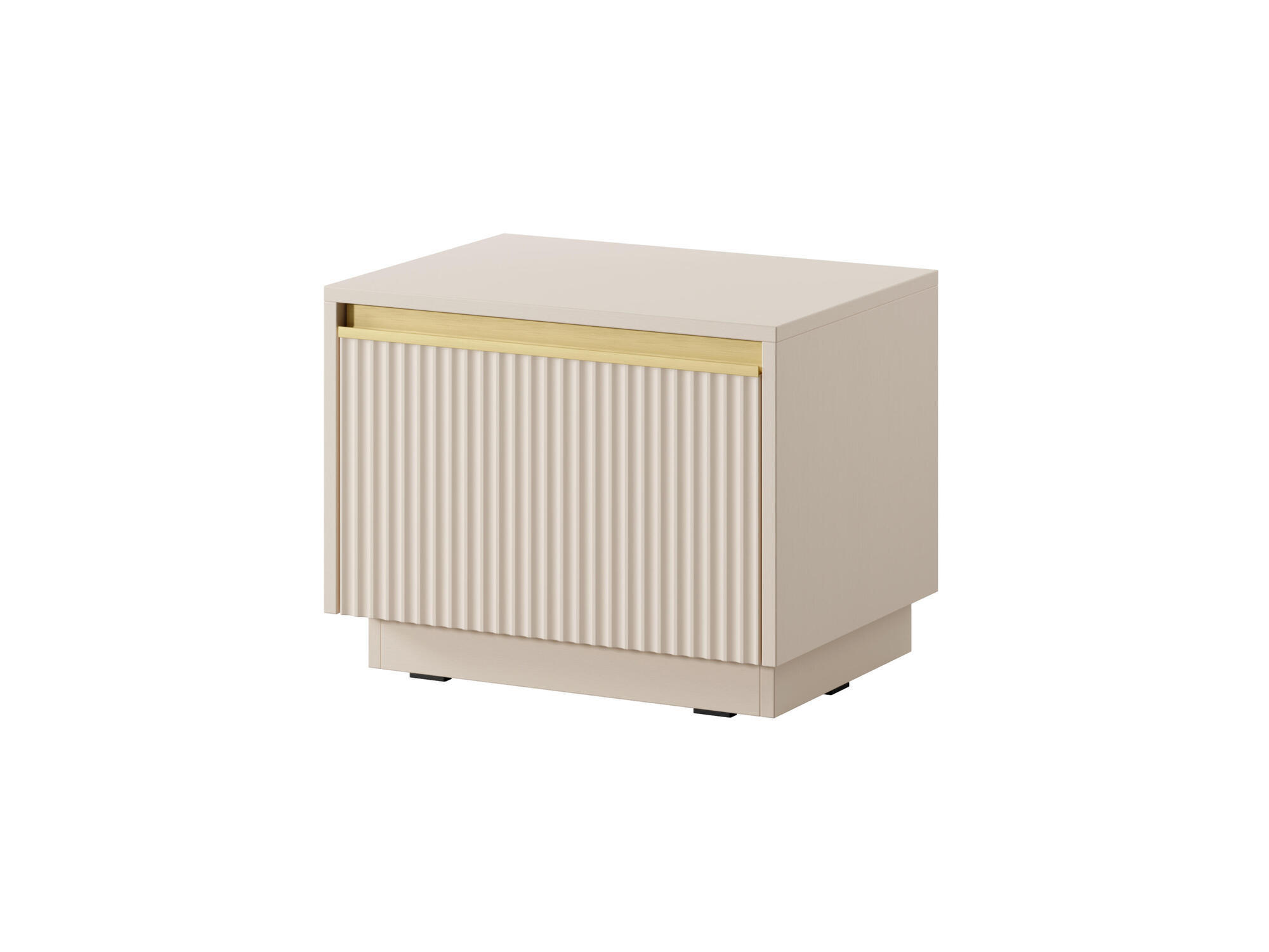 NACHTTISCH ROYAL Beige, Gold 54x39x42 cm - Beige/Goldfarben, Holzwerkstoff (54/42/39cm) - FURNLUX