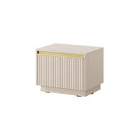 NACHTTISCH ROYAL Beige, Gold 54x39x42 cm - Beige/Goldfarben, Holzwerkstoff (54/42/39cm) - FURNLUX