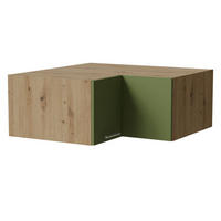 ECKAUFSATZSCHRANK Brerra W14/90/36 Eiche Artisan / RAL 6025 farngrün Matt 90 / 90 / 36cm - Eiche Artisan/Grün, Holz/Holzwerkstoff (90/36/90cm) - Feldmann-Wohnen
