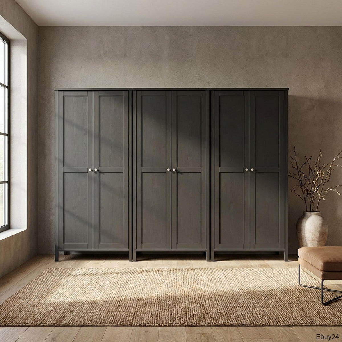 KLEIDERSCHRANK Tromsø Mokka lackiert 267/50/195 cm - Mokka, Holzwerkstoff (267/195/50cm) - ebuy24