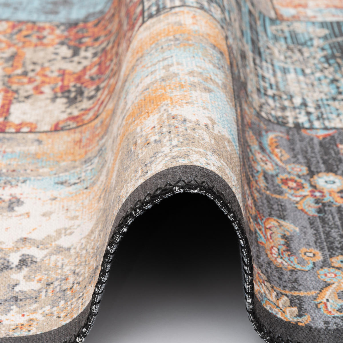 VINTAGE DESIGNERTEPPICH FINESSE BAROCK PATCHWORK - Multicolor, Textil (80/150cm) - Pergamon