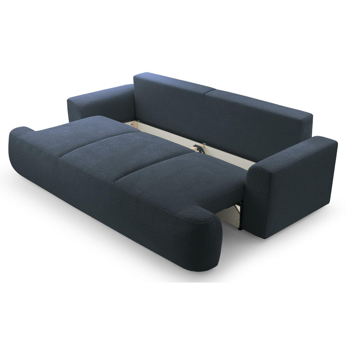3-SITZER SOFA Barletto Dunkelgrau Bouclé - Dunkelgrau/Schwarz, Holz/Textil (248/94/110cm) - Selsey