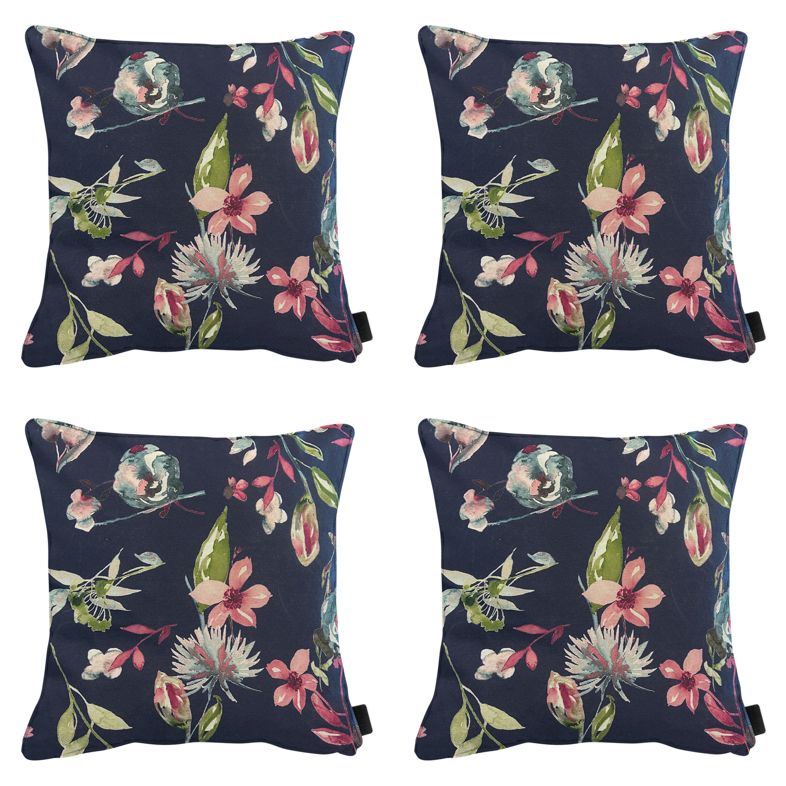 DEKORATIONSKISSEN Cato - Blau - 50/50/10 cm - 4er-Set - Blau, Textil (50/50cm) - Madison