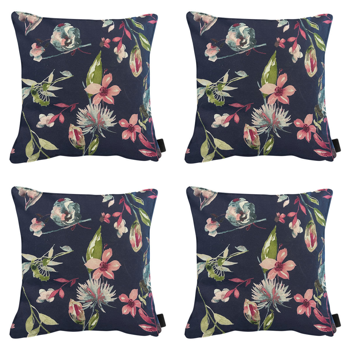 DEKORATIONSKISSEN Cato - Blau - 50/50/10 cm - 4er-Set - Blau, Textil (50/50cm) - Madison