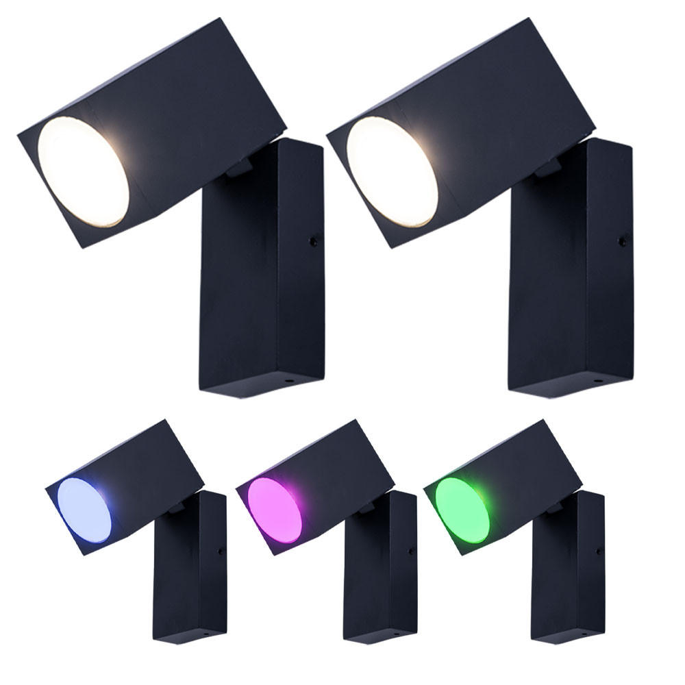 LED AUSSEN-WANDLEUCHTE Alu Schwarz 2er Set - Schwarz, Metall (10/6.6/9.2cm)
