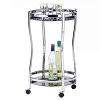 SERVIERWAGEN VEGA - Chromfarben/Schwarz, Glas (45/72/45cm) - IDIMEX