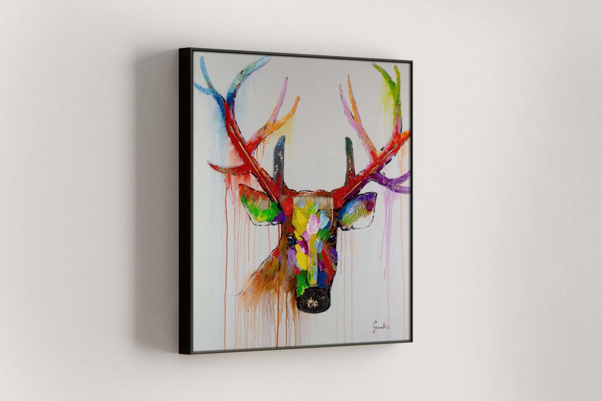 ÖLGEMÄLDE 80/80 cm - Multicolor, Holz/Textil (80/80cm) - KUNSTLOFT