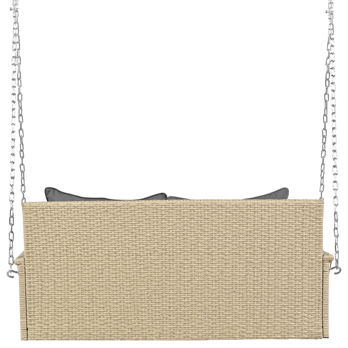 HOLLYWOODSCHAUKELL 2-Sitzer Beige Rattan Mit Waschbaren Kissen - Beige, Naturmaterialien (54/53/114cm) - FLIEKS