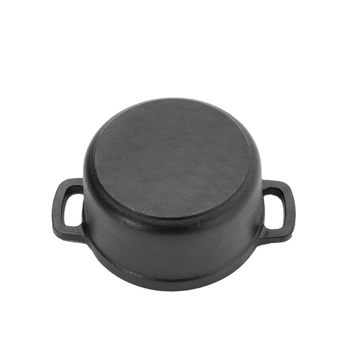 MINI-SCHMORTOPF mit Deckel aus Gusseisen in Schwarz 14 x 14 x 6,7 cm 2 kg - Schwarz, Metall (14/14/6.7cm) - Livingandhome