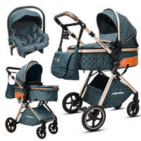BUGGY Kombikinderwagen 2-in-1 mit wendbarer Sitzeinheit und All-Terrain-Federung - Blau, Metall (80/62/106cm) - Raelunyi