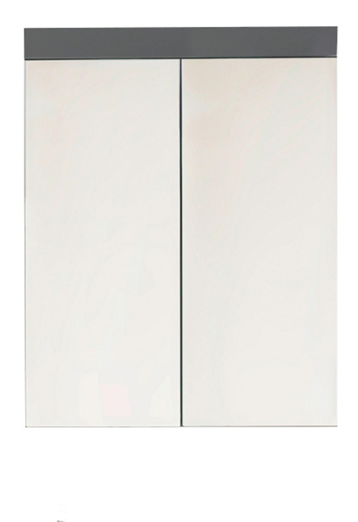 SPIEGELSCHRANK grau Hochglanz 60 x 77 cm 2-türig, Badschrank modern - Grau, Glas/Holzwerkstoff (60/77/17cm) - Top.Furn