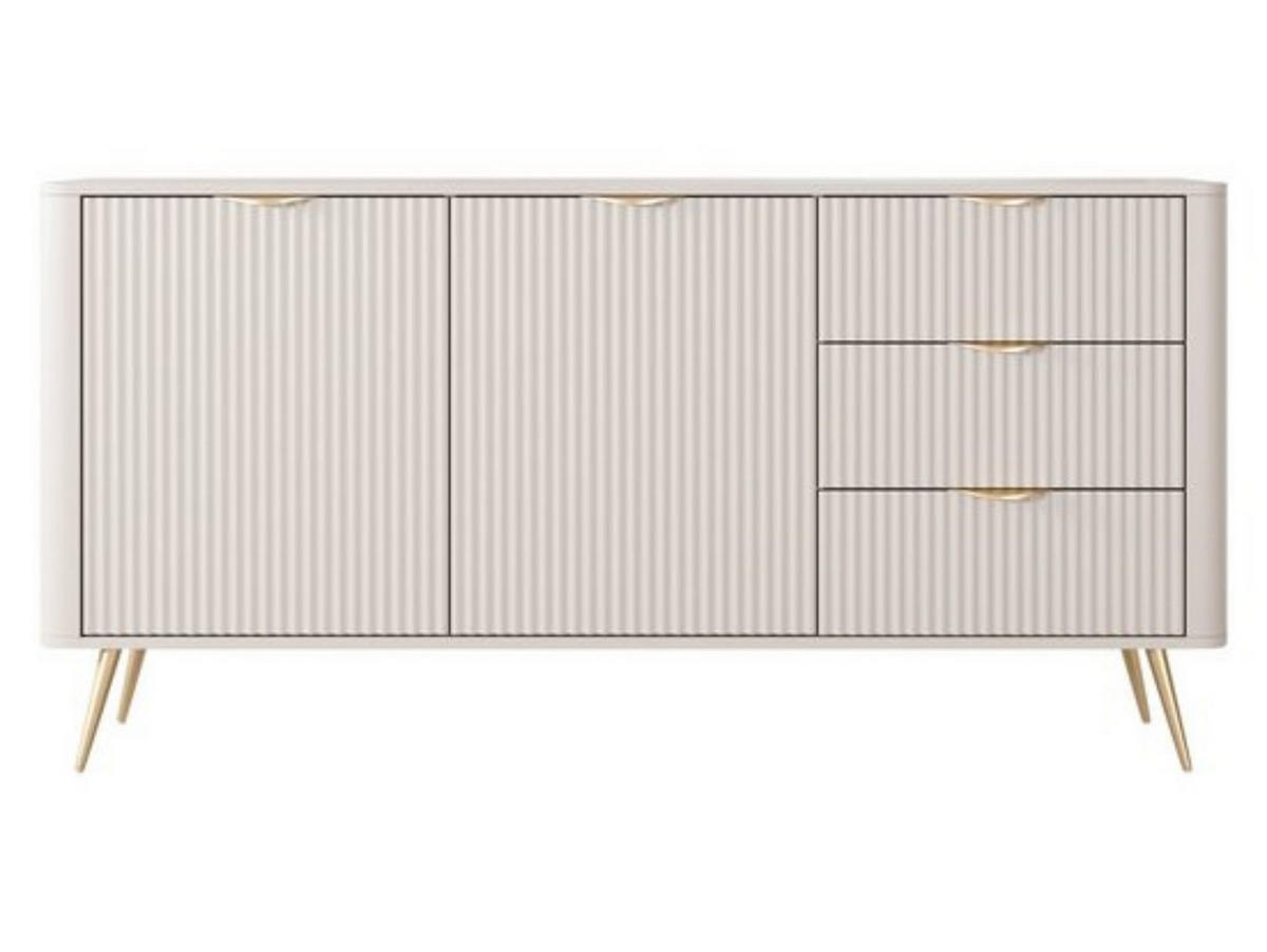 KOMMODE mit drei Schubladen BELLO Beige - Beige, Holzwerkstoff (163.2/81.2/38cm) - Compleo24