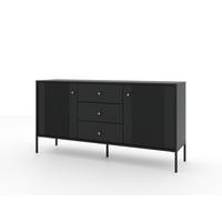SIDEBOARD ISEO Schwarz 154x39x79 cm - Schwarz, Holzwerkstoff (154/79/39cm) - FURNLUX