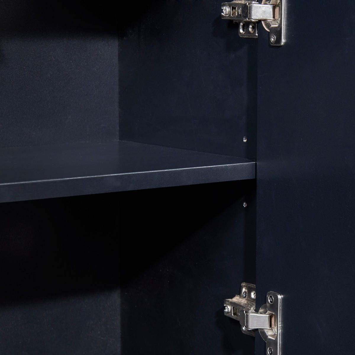 SIDEBOARD grifflose türen schwarz minimalistisch - Schwarz, Holzwerkstoff (30/80/120cm) - SHOPENTRA