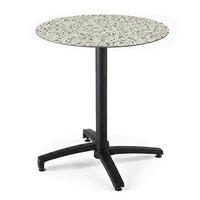 GARTENTISCH rund, Terrazzo - Weiß, Holzwerkstoff (70/70/72cm) - Oviala