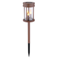 LED SOLARLEUCHTE Feuer-Effekt Rostfarben - Braun, Kunststoff (12/12/60cm) - Globo Lighting