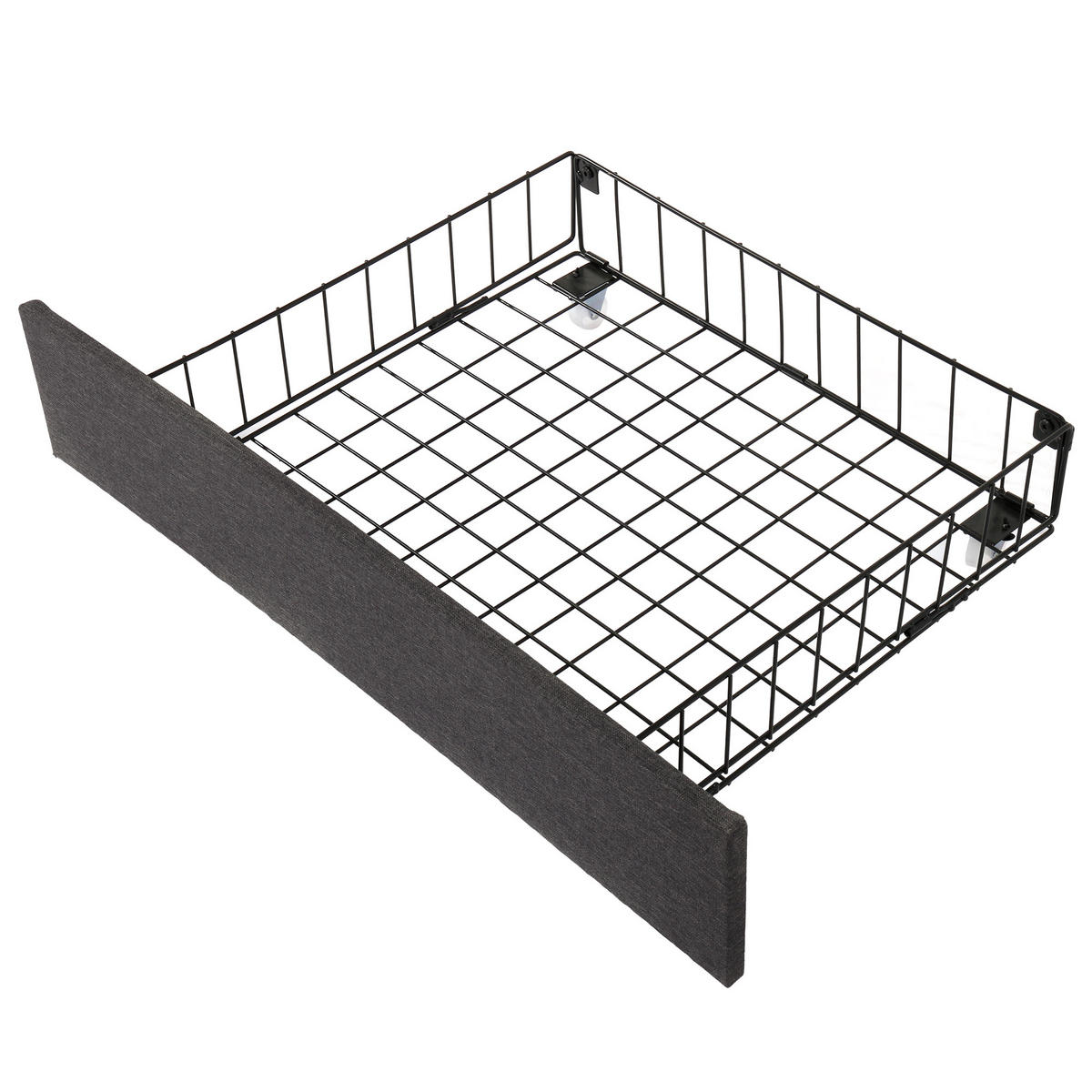 POLSTERBETT aus Stahl 180x200 cm in Dunkelgrau mit LED-Beleuchtung - Dunkelgrau, Textil (180/200cm) - Modfu