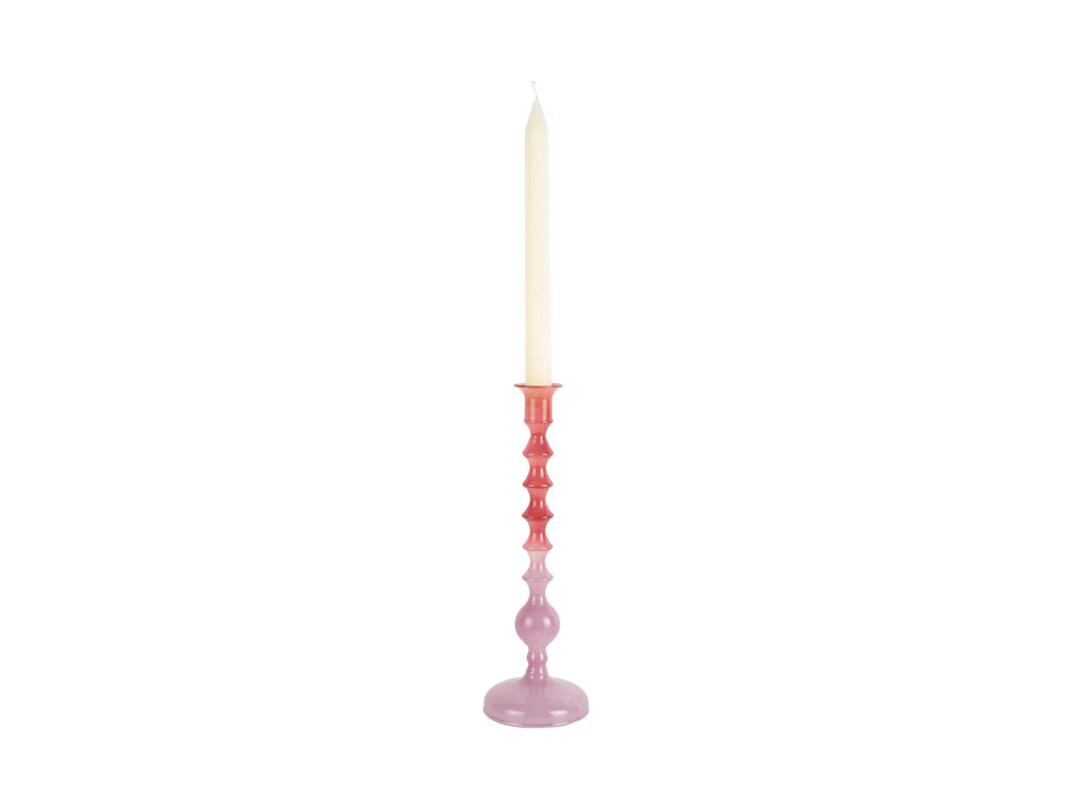 KERZENHALTER Grato Mecer Lila 9/9/28 cm - Lila, Glas (9/28/9cm) - Present Time